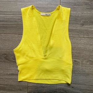 Aritzia Deep-Plunge Yellow Top